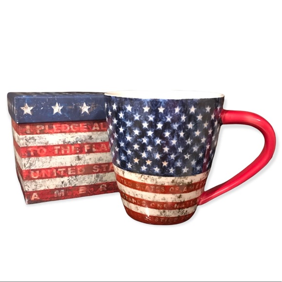 LANG Other - NWT American Pride Ceramic Mug by LANG, 4th of July Americana Flag Patriotic USA